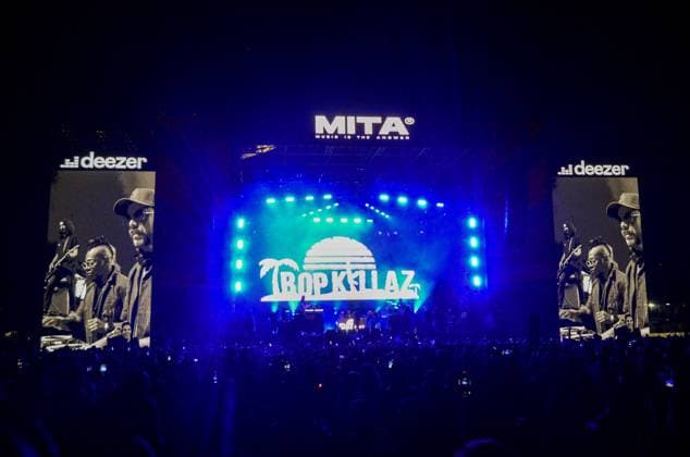 Festival MITA Music is the Answer in Rio de Janeiro RIO DE JANEIRO, RJ - 27.05.2023: PRIMEIRO DIA DO MITA NO RIO DE JANEIRO - Photos during the Rio edition of MITA, Music is the Answer, this Saturday (27), at the Jockey Clube, in Jardim Botânico, a neighborhood in the south zone of the capital. In the photo, the band Planet Hemp sharing the stage with Tropkillaz. x2380116x  Belga