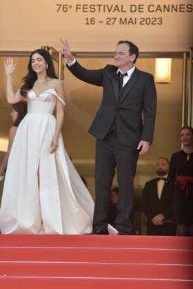 Quentin Tarantino with Daniella Pick at the Elemental premiere and closing ceremony 76 Cannes Film Festival 27 05 2023