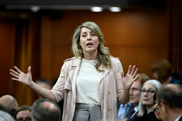 May 29, 2023, Ottawa, ON, CAN: Minister of Foreign Affairs Melanie Joly rises during Question Period in the House of Commons on Parliament Hill in Ottawa on Monday, May 29, 2023. Ottawa CAN  - ZUMAc35_ 20230529_zaf_c35_087 Copyright: xJustinxTangx