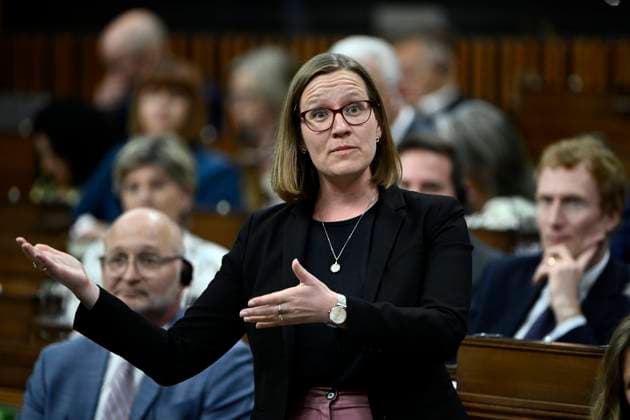 May 29, 2023, Ottawa, ON, CAN: Minister of Families, Children and Social Development Karina Gould rises during Question Period in the House of Commons on Parliament Hill in Ottawa on Monday, May 29, 2023. Ottawa CAN  - ZUMAc35_ 20230529_zaf_c35_088 Copyright: xJustinxTangx