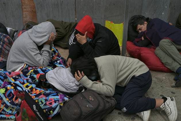May 29, 2023, Tijuana, Baja California, Mexico: Around thirty migrants from the countries of Russia, Mexico, Venezuela, Colombia and some Central American nations began camping outside the Tijuana-San Ysidro Port of Entry on Monday, May 29, 2023 due to a growing frustration in the CBPOne asylum appÃ¢â‚¬â ¢s technician bugs and oversaturated appointment schedule in use by many people throughout the US-Mexico Southern Border after Title 42 was lifted and Title 8 was implemented thereafter as its replacement as border policy. Tijuana Mexico - ZUMAm180 20230529_zip_m180_007 Copyright: xCarlosxA.xMorenox