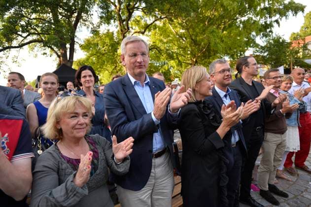 VISBY 20130703 Beatrice Ask, Carl Bildt, Gunilla Carlsson, Kent Persson, Anders Borg, Ulf Kristersson, Lena Adelsohn Liljeroth och Ulf Adelsohn i publiken under Fredrik Reinfeldts sommartal i Almedalen pa onsdagen. VISBY SVERIGE x10060x *** VISBY 20130703 Beatrice Ask, Carl Bildt, Gunilla Carlsson, Kent Persson, Anders Borg, Ulf Kristersson, Lena Adelsohn Liljeroth and Ulf Adelsohn in the audience during Fredrik Reinfeldts summer speech in Almedalen on Wednesday VISBY SVERIGE x10060x  Copyright: xHENRIKxMONTGOMERYx xTTx ALMEDALEN 2013 (M)