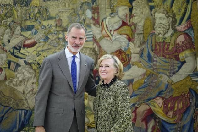 Bilder des Jahres 2023, Entertainment 05 Mai Entertainment Themen der Woche KW22 31-05-2023 Madrid King Felipe during a meeting with Hillary Rodham Clinton at La Zarzuela palace in Madrid. No Spain Â  Copyright: xPPEx