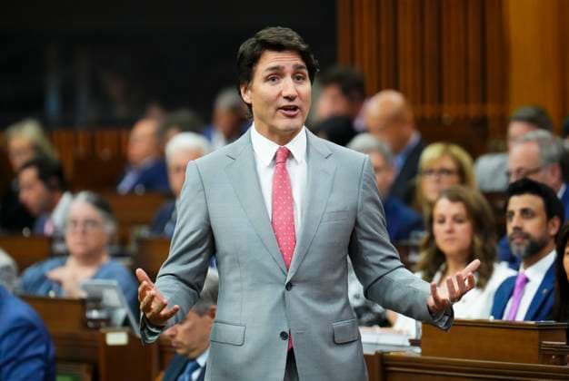 May 31, 2023, Ottawa, ON, CAN: Prime Minister Justin Trudeau rises during question period in the House of Commons on Parliament Hill in Ottawa on Wednesday, May 31, 2023. Ottawa CAN  - ZUMAc35_ 20230531_zaf_c35_077 Copyright: xSeanxKilpatrickx