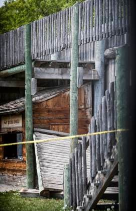 May 31, 2023, Winnipeg, MB, CANADA: A section of collapsed walkway is shown at Fort Gibraltar in Winnipeg, Wednesday, May 31, 2023. Seventeen schoolchildren and one adult were taken to hospital after a fall Wednesday at the popular tourist attraction. Winnipeg CANADA  - ZUMAc35_ 20230531_zaf_c35_120 Copyright: xJohnxWoodsx