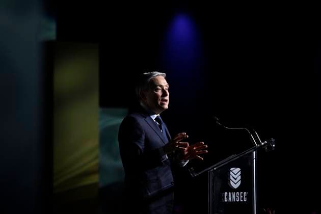 June 1, 2023, Ottawa, ON, CAN: Industry Minister Franvßois-Philippe Champagne delivers a keynote address at the CANSEC trade show, billed as North AmericaöÄÃ s largest multi-service defence event, in Ottawa, on Thursday, June 1, 2023. Ottawa CAN  - ZUMAc35_ 20230601_zaf_c35_017 Copyright: xJustinxTangx