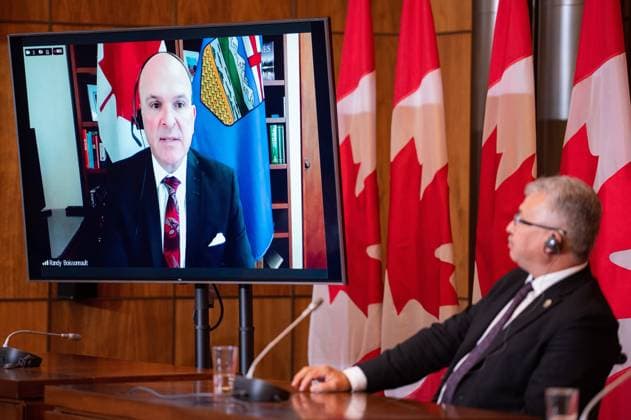 June 1, 2023, Ottawa, ON, Canada: Tourism Minister Randy Boissonnault speaks via teleconference during an update related to the 2023 Wildfire Season in Ottawa, on Thursday, June 1, 2023. Ottawa Canada  - ZUMAc35_ 20230601_zaf_c35_026 Copyright: xSpencerxColbyx