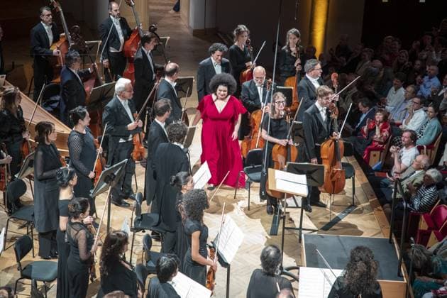 Illustration picture shows the start of the finals of the 2023 edition of the Queen Elisabeth Voice Competition, the tenth edition, at the Brussels Bozar concert hall, Thursday 01 June 2023.  NICOLASxMAETERLINCK 68264782