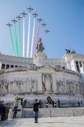 June 2, 2023, Rome, Italy: Italian President, Sergio Mattarella, lays a laurel wreath on the Tomb of the Unknown Soldier at the Altar of the Fatherland, during the celebrations for the Republic Day, at the Fori Imperiali, Rome, Italy, 02 June 2023. The Feast of the Italian Republic is a national day of celebration established to commemorate the birth of the Italian Republic. It is celebrated every year on 02 June 2, the date of the institutional referendum of 1946, with the main celebration taking place in Rome. The Feast of the Italian Republic is one of the symbols of Italian homelands. NPK ANSA dotti - Quirinal Press Office handout Rome Italy - ZUMAa110 20230602_zaf_a110_047 Copyright: xFrancescoxAmmendolax-xPaoloxGianx
