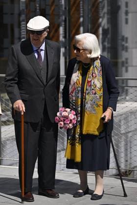 King Albert II of Belgium and Queen Paola of Belgium pictured during the Academic Closing Ceremony at the Queen Elisabeth Music chapel, in Waterloo, Friday 02 June 2023. The Queen will present the Artists in Residence at the Queen Elisabeth Music Chapel with their Artist Diploma, marking the end of their residency at the Queen Elisabeth Music Chapel.  DIRKxWAEM 68306308