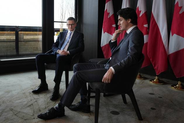 June 2, 2023, TORONTO, ON, Canada: Prime Minister Justin Trudeau meets with Poland Prime Minister Mateusz Morawiecki in Toronto on Friday, June 2, 2023. TORONTO Canada  - ZUMAc35_ 20230602_zaf_c35_059 Copyright: xChrisxYoungx