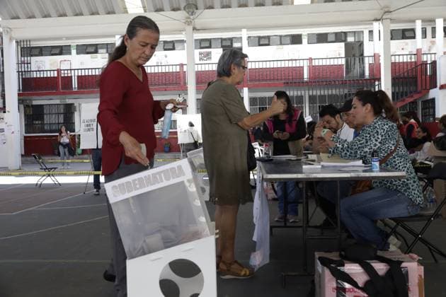 Electoral process for the government of the State of Mexico June 4, 2023, Municipality of Texcoco, State of Mexico, Mexico: Citizens go to the polls to cast their votes for the gubernatorial election, in the municipality of Texcoco in the State of Mexico. on June 4, 2023 in Municipality of Texcoco, State of Mexico, Mexico (Photo by Luis Barron Eyepix Group). Copyright: xLuisxBarronx xEyepixxGroupx LB_20230604_DELFINA28