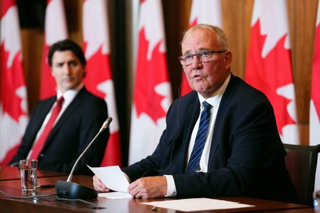 June 5, 2023, Ottawa, ON, CANADA: Prime Minister Justin Trudeau looks on as Emergency Preparedness Minister Bill Blair speaks at a press conference, in Ottawa, Monday, June 5, 2023. Ottawa CANADA  - ZUMAc35_ 20230605_zaf_c35_016 Copyright: xSeanxKilpatrickx