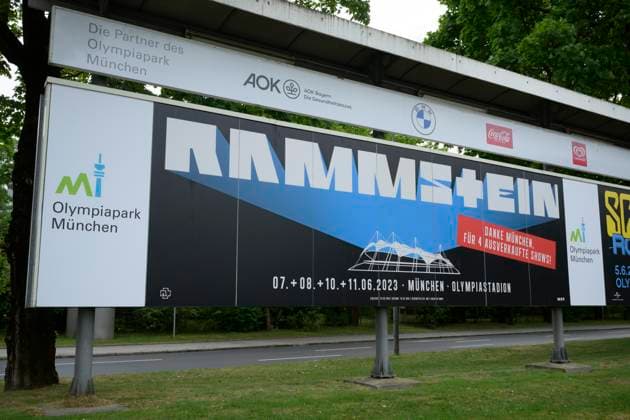 Rammstein thank you Munich for 4 sold out shows poster at Olympiapark, Munich 5 06 2023