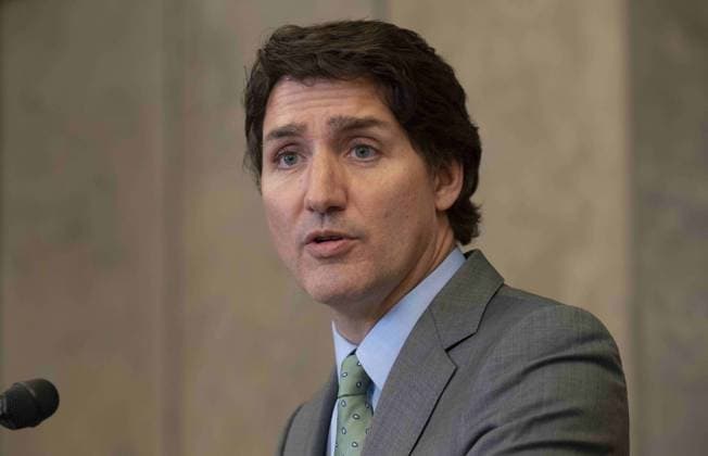 June 7, 2023, Ottawa, ON, Canada: Prime Minister Justin Trudeau speaks during a news conference about forest fires, in Ottawa, Wednesday, June 7, 2023. Ottawa Canada  - ZUMAc35_ 20230607_zaf_c35_062 Copyright: xAdrianxWyldx