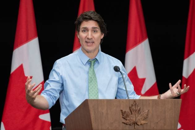 June 7, 2023, Ottawa, ON, Canada: Prime Minister Justin Trudeau delivers remarks at the Global Heads of Mission Meeting discussing the Future of Diplomacy Initiative in Ottawa, on Wednesday, June 7, 2023. Ottawa Canada  - ZUMAc35_ 20230607_zaf_c35_088 Copyright: xSpencerxColbyx