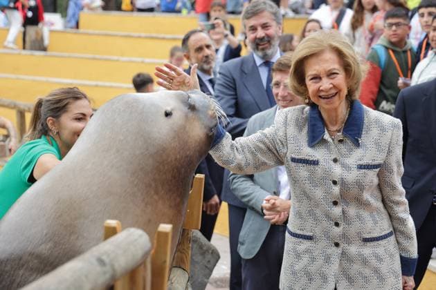 Bilder des Jahres 2023, Entertainment June 06 Entertainment Themen der Woche KW23 Entertainment Bilder des Tages Queen Sofia Visits The Zoo - Madrid Queen Sofia caresses a sea lion during her visit to the Zoo Aquiarium of the capital, on June 8, 2023, in Madrid (Spain). The Queen Sofia Foundation and the Zoo Aquarium of Madrid join forces to raise awareness about marine biodiversity conservation. Photo by Jose Ramon Hernando Europa Press ABACAPRESS.COM Madrid Spain  Copyright: xEuropaxPress ABACAx 856234_036 EuropaxPress ABACAx 856234_036