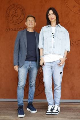 Daniel Riolo et GÃ raldine Maillet CELEBRITES : Roland-Garros 2023 - Paris - 08 06 2023 MichaelBaucher Panoramic 
