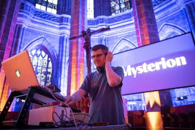 Music service Mysterion with Electro Chill Music and Communion on 08 06 2023 in the St Lorenz Church at the Protestant Church Congress in Nuremberg From 7 to 11 June, about 100 000 visitors are expected in the central Franconian city for the 38 German Protestant Church Congress The largest Christian lay meeting in German Copyright: epd-bildx xTimxWegner 0101AD9200B6696899