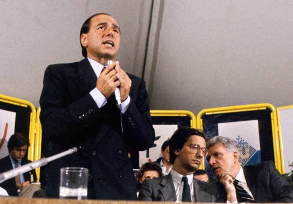 SILVIO BERLUSCONI, WALTER VELTRONI AND SERGIO ZAVOLI, DURING A DEBATE AT THE FESTA DELL UNITA (Gussoni, MILANO - 0000-00-00) ps the photo can be used in compliance with the context in which it was taken, and without defamatory intent of the decorum of the people represented (Gussoni Fotogramma, MILAN - 1986-09-06) ps the photo can be used in compliance with the context in which it was taken, and without the defamatory intent of the decorum of the people represented (Photo Repertoire - 2020- 08-05, Gussoni) ps the photo can be used in compliance with the context in which it was taken, and without the defamatory intent of the decorum of the people represented Editorial Usage Only  Copyright: xGussonix xIPAx Agenzia_Fotogramma_FGR3116511