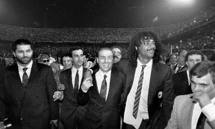 **SPECIAL FEE** **SPECIAL FEE** MILAN SOCCER TEAM WINS THE SCUDETTO, CELEBRATIONS AT SAN SIRO, SILVIO BERLUSCONI, RUUD GULLIT YEAR 1988 (MILAN - 1988-05-15, PHOTOGRAM MIMMO CARULLI) ps the photo is usable in respect of the context in which it was taken, and without defamatory intent of the decorum of the people represented Editorial Usage Only  Copyright: xFOTOGRAMMAxMIMMOxCARULLIx xIPAx Agenzia_Fotogramma_FGR3801341