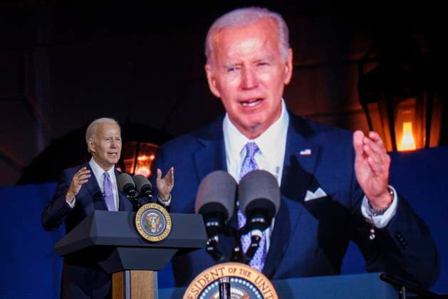 President Joe Biden speaks during a Juneteenth concert on the South Lawn of the White House on Tuesday, June 13, 2023 in Washington, DC. Juneteenth celebrates the emancipation of enslaved African Americans on June 19th and was declared a federal holiday in 2021 by President Joe Biden. (  WASP20230613155 SamuelxCorum