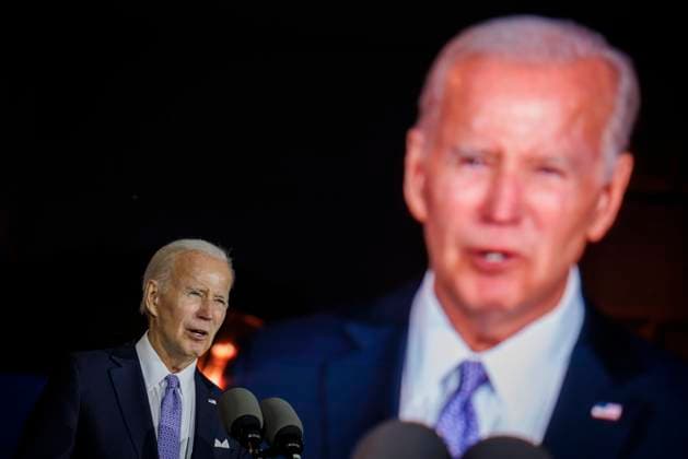 President Joe Biden speaks during a Juneteenth concert on the South Lawn of the White House on Tuesday, June 13, 2023 in Washington, DC. Juneteenth celebrates the emancipation of enslaved African Americans on June 19th and was declared a federal holiday in 2021 by President Joe Biden. (  WASP20230613157 SamuelxCorum