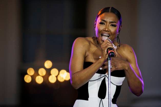 US singer and actress Patina Miller performs during a Juneteenth concert on the South Lawn of the White House on Tuesday, June 13, 2023 in Washington, DC. Juneteenth celebrates the emancipation of enslaved African Americans on June 19th and was declared a federal holiday in 2021 by President Joe Biden. (  WASP20230613164 SamuelxCorum