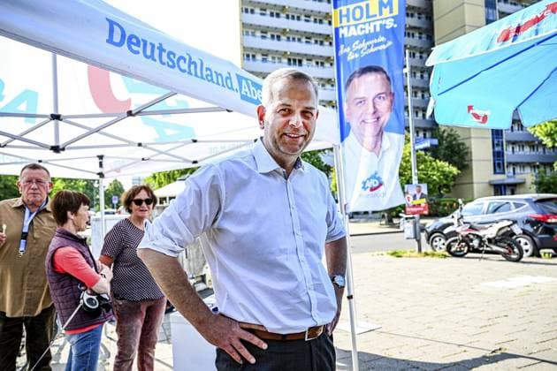 Oberbürgermeister-Stichwahl in Schwerin *** NUR FÜR REDAKTIONELLE ZWECKE *** EDITORIAL USE ONLY ***<p>Oberbürgermeister-Stichwahl in Schwerin, Gegenkandidat AfD-Politiker Leif-Erik Holm, fotografiert am 14. Juni 2023 in Schwerin. Deutschland Berlin Berlin Copyright: MaurizioxGambarini *** Lord mayor runoff election in Schwerin FOR EDITORIAL PURPOSES ONLY EDITORIAL USE ONLY p Lord mayor runoff election in Schwerin, opposing candidate AfD politician Leif Erik Holm, photographed on June 14, 2023 in Schwerin Germany Berlin Berlin Copyright MaurizioxGambarini Copyright: MaurizioxGambarini doc7qnb9u9rhd3jqo25ovh ,EDITORIAL USE ONLY
