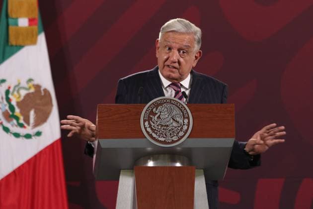 June 14, 2023, Mexico City, Mexico: MexicoÃ¢â‚¬â ¢s President, Andres Manuel Lopez Obrador, gesticulates while talk during media conference at National Palace. on June 14, 2023 in Mexico City, Mexico. Mexico City Mexico - ZUMAe321 20230615_zia_e321_004 Copyright: xIsmaelxRosasx