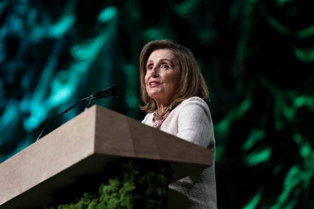 Rep. Nancy Pelosi, D-CA, speaks after accepting an award during the League of Conservation Voters annual Capital Dinner at The Anthem in Washington, DC on Wednesday, June 14, 2023.  WAP20230614309 BONNIExCASH