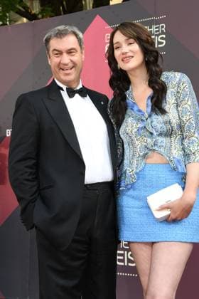 Markus Soeder and his daughter Gloria Sophie Burkandt at the Bavarian Film Award ceremony on 16 06 2023 at the Prinzregententheater in Munich Bavarian Film Award 2023 in Munich