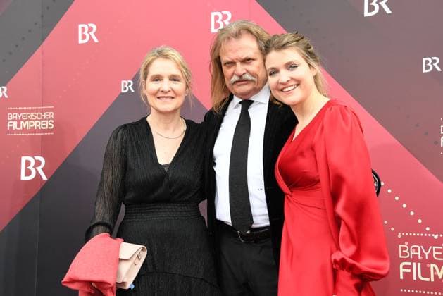 Eva and Leslie Mandoki with their daughter Lara Mandoki at the Bavarian Film Award ceremony on 16 06 2023 at the Prinzregententheater in Munich Bavarian Film Award 2023 in Munich
