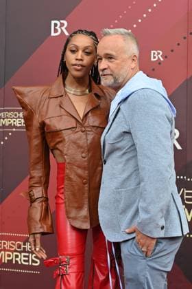 Jazz Aamina and actor Thomas Darchinger red carpet,red carpet,Bavarian Film Award 2023 on 16 06 2023 at the Prinzregententheater in Munich