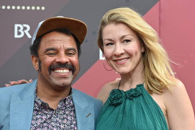 Simon Pearce with Genija Rykova, Red Carpet, Bavarian Film Award 2023 on 16 06 2023 at the Prinzregententheater in Munich, Germany