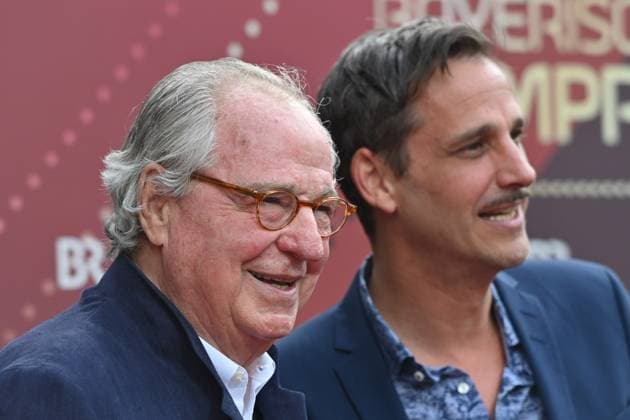 The actors Friedrich von Thun l and son Max von Thun Portraet,Portrait,Portrait Red Carpet,Red Carpet,Bavarian Film Award 2023 on 16 06 2023 in the Prinzregententheater in Munich