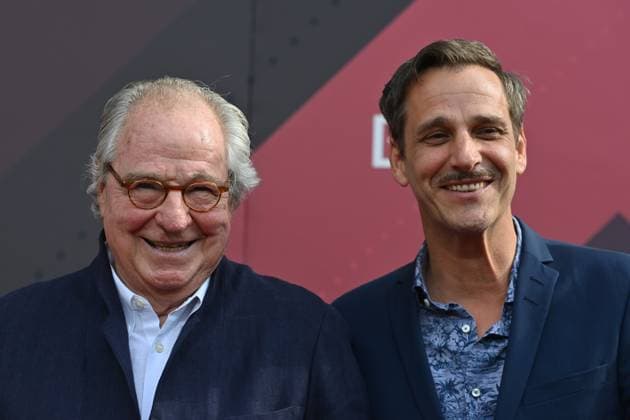 The actors Friedrich von Thun l and son Max von Thun Portraet,Portrait,Portrait Red Carpet,Red Carpet,Bavarian Film Award 2023 on 16 06 2023 in the Prinzregententheater in Munich