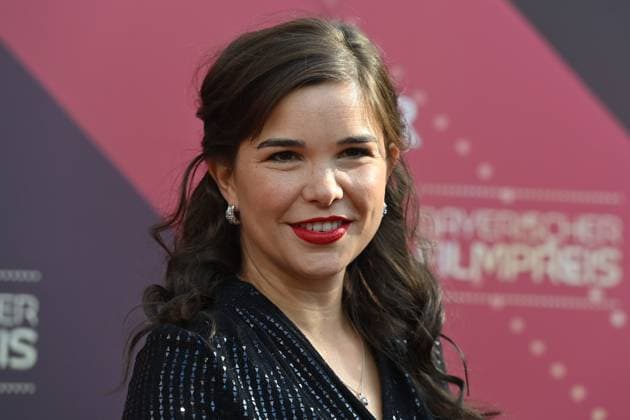 Annika PREIL actress, single image, cropped single image, portrait, portrait red carpet, red carpet, Bavarian Film Award 2023 on 16 06 2023 in the Prinzregententheater in Munich