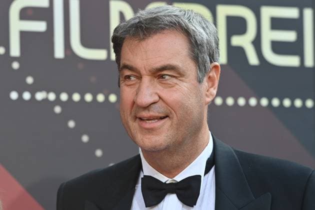 Markus SOEDER Ministerpraesident Bavaria and CSU chairman, single picture, cut single motive, portrait, portrait red carpet, red carpet, Bavarian film award 2023 on 16 06 2023 in the Prinzregententheater in Munich