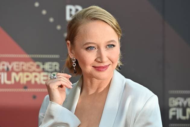 Anna Maria MUEHE actress, single image, cropped single image, portrait, portrait red carpet, red carpet, Bavarian Film Award 2023 on 16 06 2023 in the Prinzregententheater in Munich