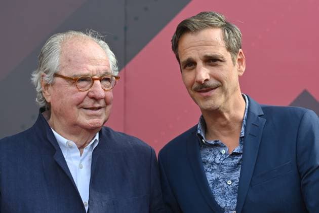 v li Fritz von THUN actor with son Max von THUN actor, portrait, portrait red carpet, red carpet, Bavarian Film Award 2023 on 16 06 2023 in the Prinzregententheater in Munich