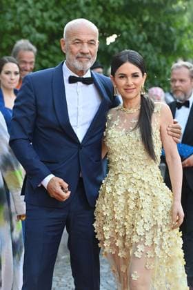 Heiner Lauterbach actor, with wife Viktoria red carpet, red carpet, Bavarian Film Award 2023 on 16 06 2023 in the Prinzregententheater in Munich