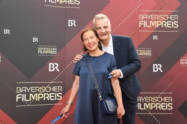 Heinrich Scharfmeister with wife Bavarian Film Award 22 honor, award, prize Prinzregenten Theater Munich 16 June 2023