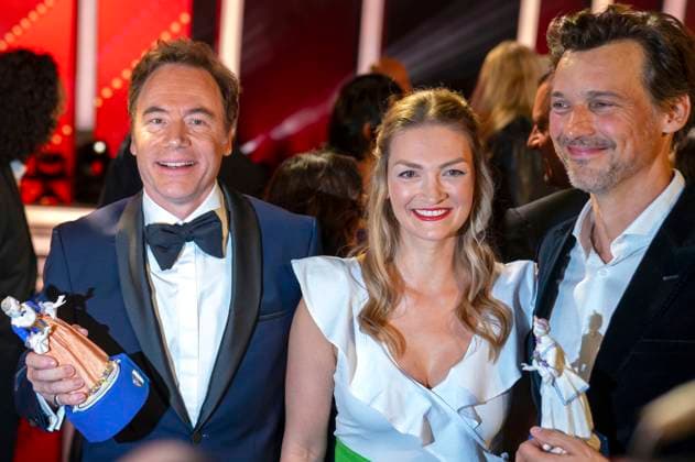 Michael Bully Herbig, Judith Gerlach and Florian David Fitz at the 44 Bavarian Film Award 2022 ceremony at the Prinzregententheater in Munich, 16 06 2023 Foto:xN.xKolinzx xFuturexImage