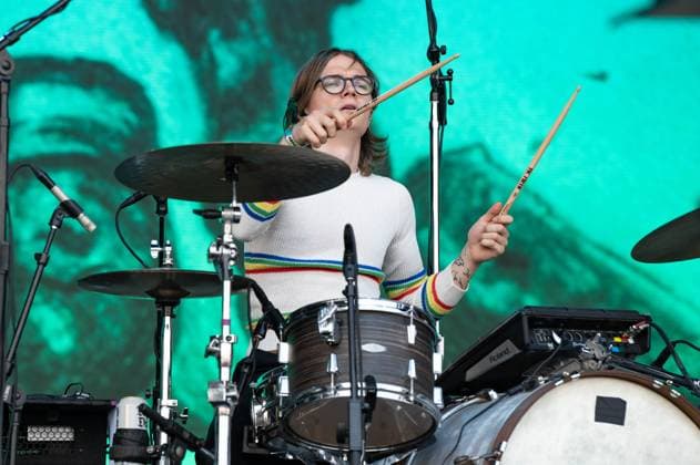 June 18, 2023, Manchester, Tennessee, United States: Whistler Allen with Hippo Campus perform on Day 4 of the 2023 Bonnaroo Music & Arts Festival on June 18, 2023 in Manchester, Tennessee. Manchester United States - ZUMAs181 20230618_zea_s181_054 Copyright: xDarrenxEaglesx