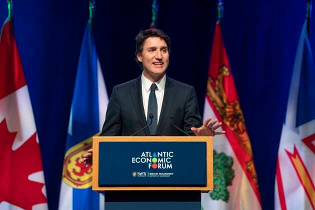 June 19, 2023, Antigonish, NS, Canada: Prime Minister Justin Trudeau speaks during the Atlantic Economic Forum at St. Francis Xavier University in Antigonish, N.S. on Monday, June 19, 2023. Antigonish Canada  - ZUMAc35_ 20230619_zaf_c35_075 Copyright: xDarrenxCalabresex
