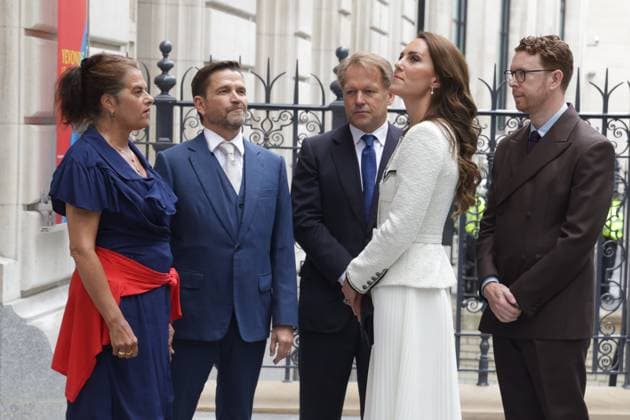 . 20 06 2023. London, United Kingdom. Princess of Wales reopens National Portrait Gallery. The Princess of Wales reopens the National Portrait Gallery in London.  xMartynxWheatleyx xi-Imagesx IIM-24489-0006