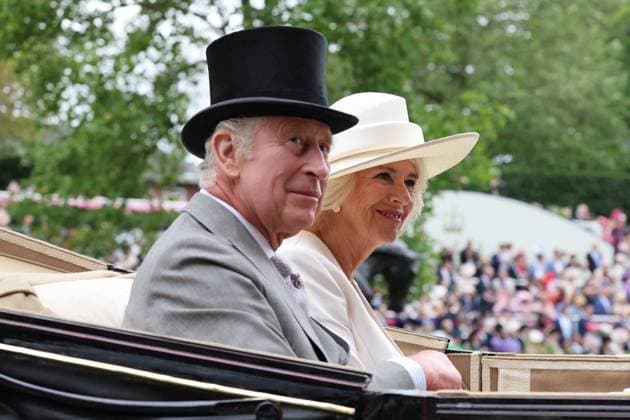 Bilder des Jahres 2023, Entertainment June 06 Entertainment Themen der Woche KW25 Entertainment Bilder des Tages . 20 06 2023. Ascot , United Kingdom. King Charles III and Queen Camilla on the opening day of Royal Ascot, United Kingdom.  xStephenxLockx xi-Imagesx IIM-24488-0135