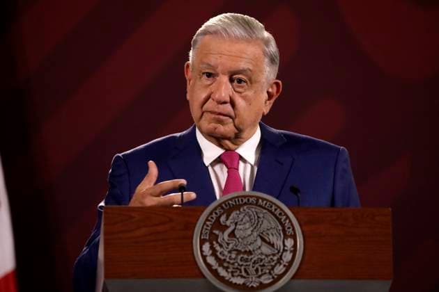 President of Mexico in daily press conference at the National Palace June 20, 2023, Mexico City, Mexico: Mexican President Andres Manuel Lopez Obrador in the daily morning conference before reporters at the National Palace in Mexico City. on June 20, 2023 in Mexico City, Mexico (Photo by Luis Barron Eyepix Group). Copyright: xLuisxBarronx xEyepixxGroupx LB_20230620_SALUDMX4