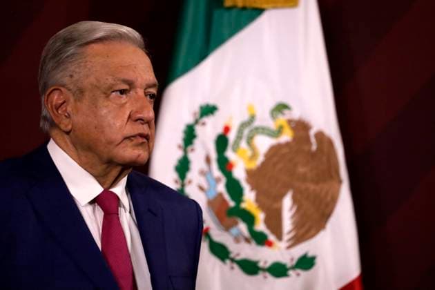 President of Mexico in daily press conference at the National Palace June 20, 2023, Mexico City, Mexico: Mexican President Andres Manuel Lopez Obrador in the daily morning conference before reporters at the National Palace in Mexico City. on June 20, 2023 in Mexico City, Mexico (Photo by Luis Barron Eyepix Group). Copyright: xLuisxBarronx xEyepixxGroupx LB_20230620_SALUDMX17